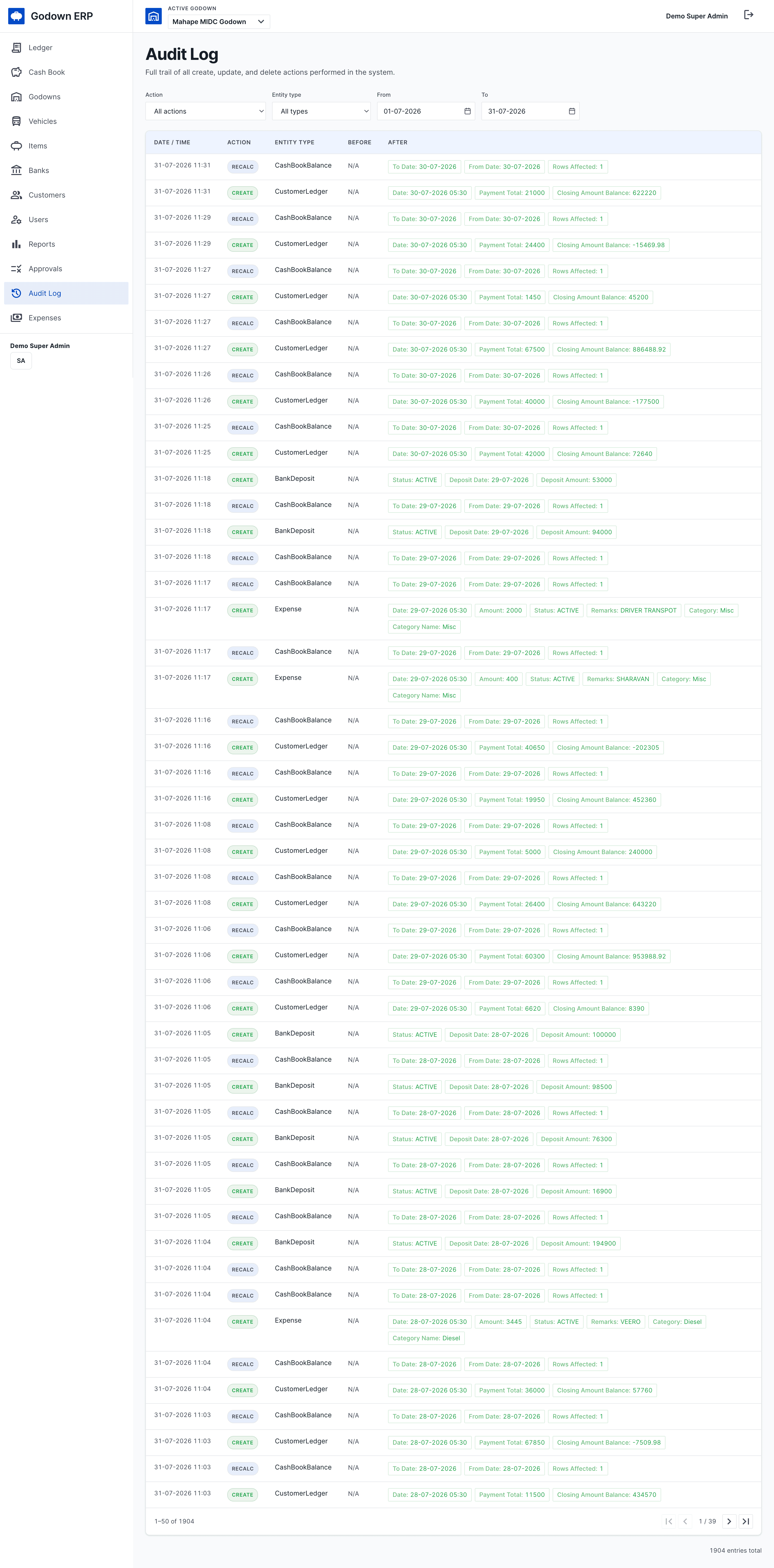 Audit Log